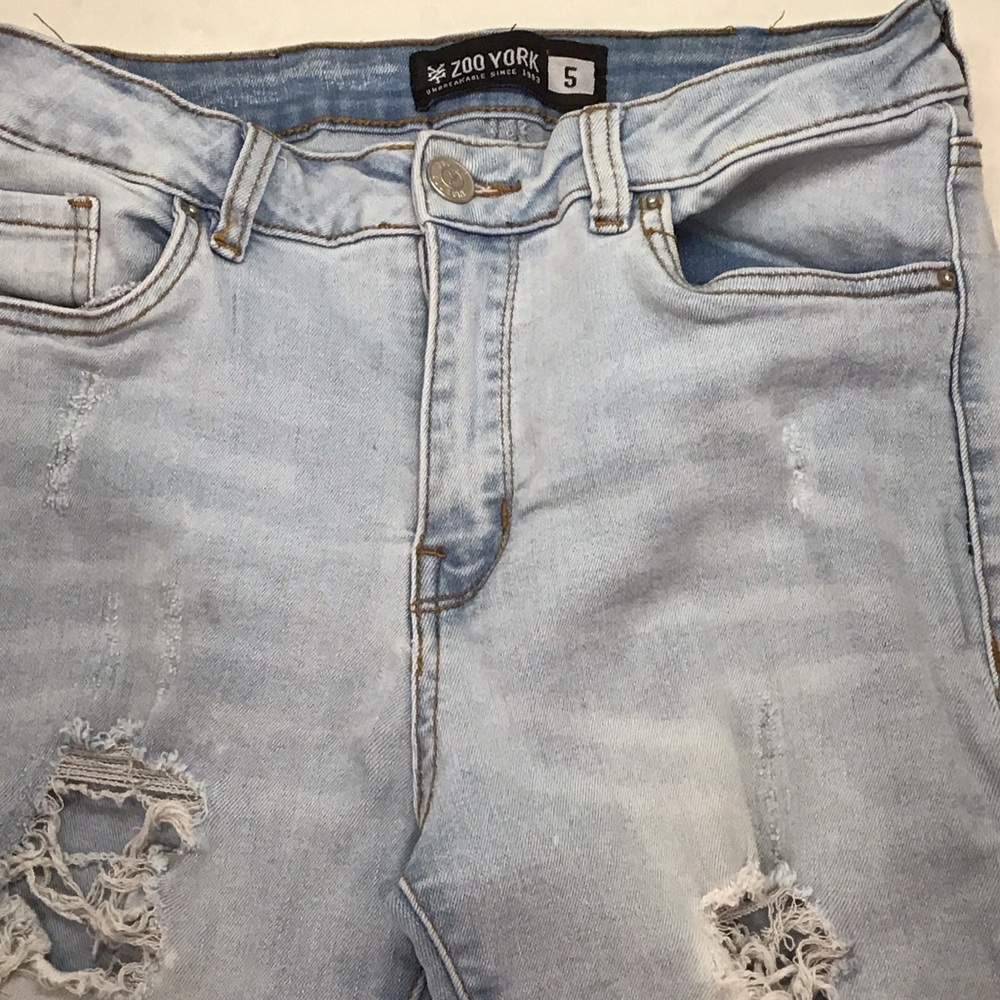 Zoo York Sky Blue Cropped High Rise Jeans